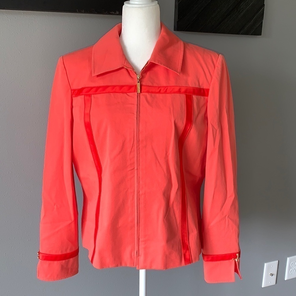St. John Sport Zip Up Jacket Coral Pink